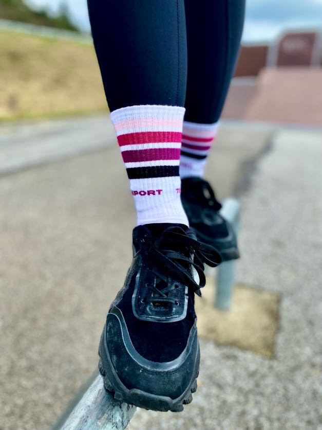 Športové ponožky TessSport Stripe pink