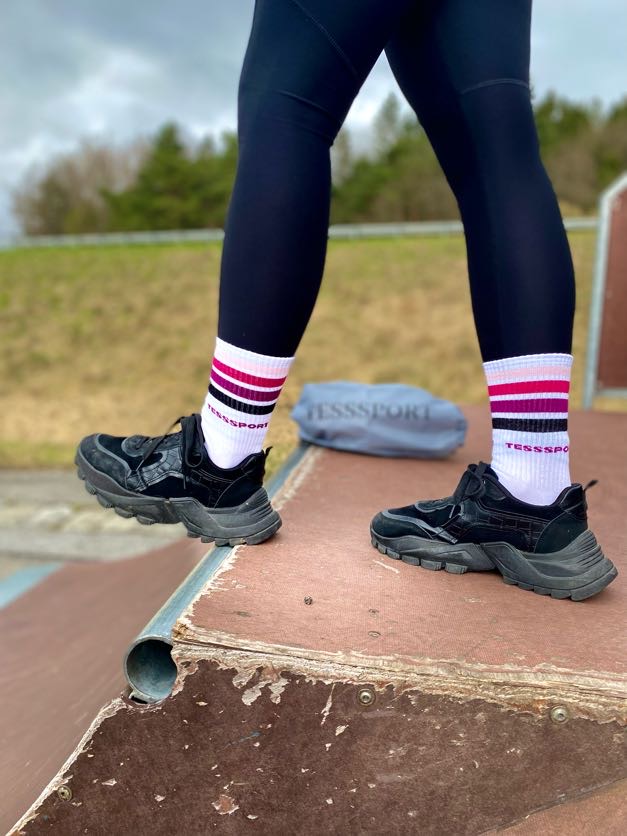Športové ponožky TessSport Stripe pink