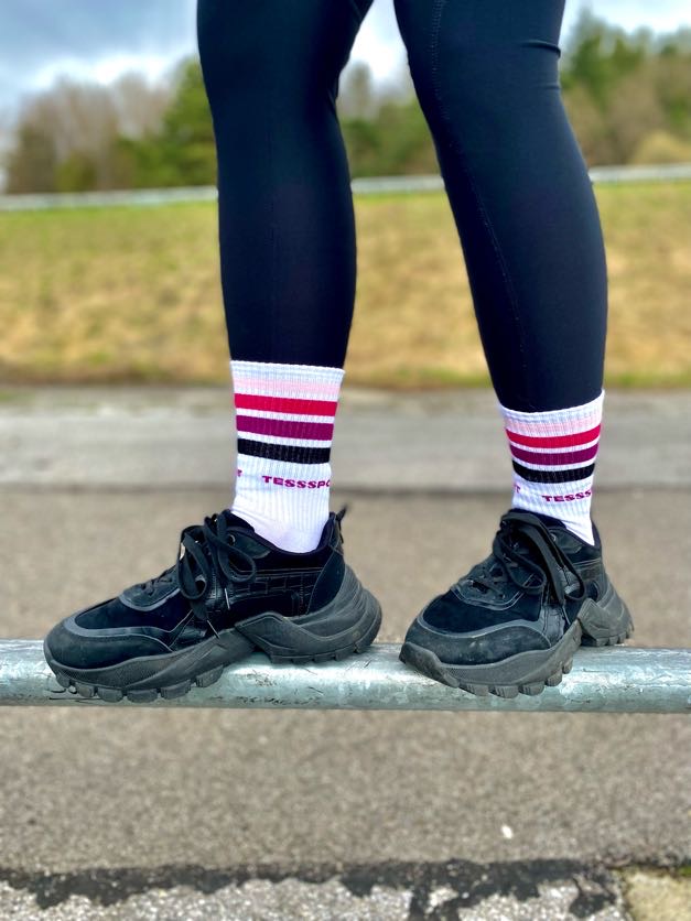 Športové ponožky TessSport Stripe pink